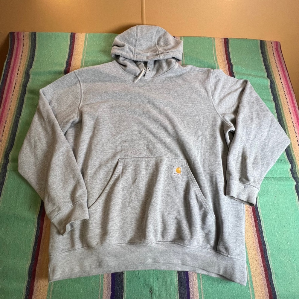 Carhartt Hoodie Mens XL Gray Loose Fit TS0121-M Pullover Workwear Sweatshirt